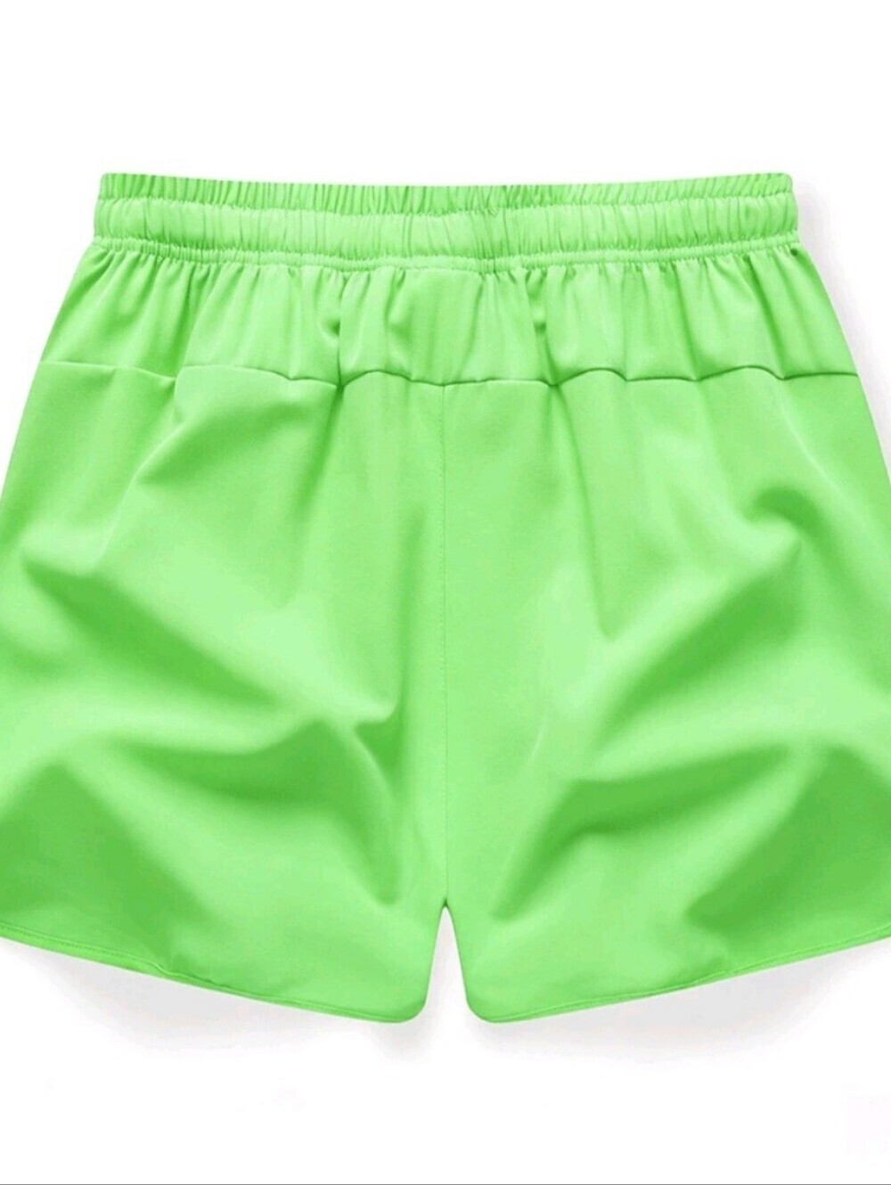 Neon Green Drawstring Athletic Shorts Zip Pockets Sportswear Athelete Gym XXXL - Picture 3 of 3